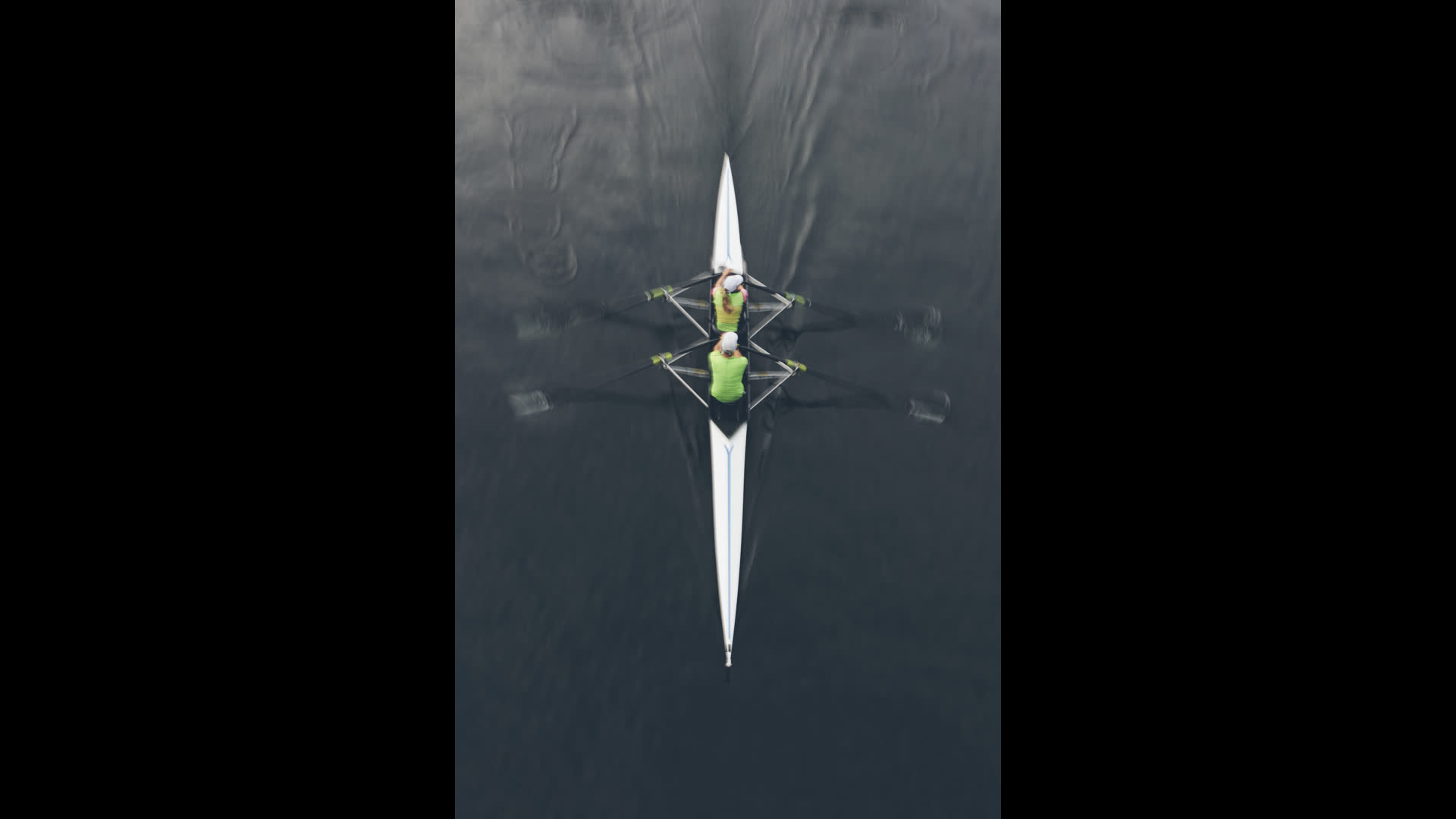 Rowing boat aerial view